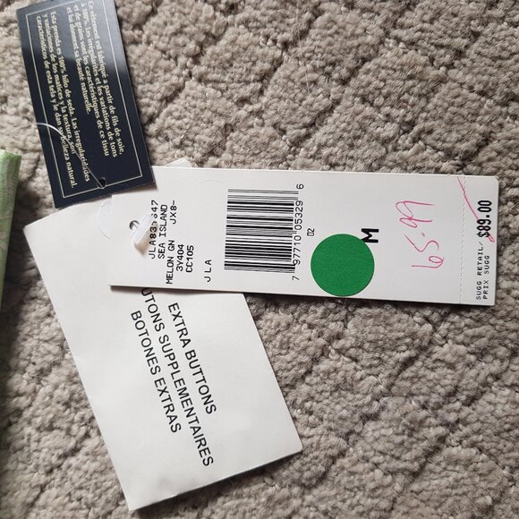 NWT Jones New York Signature Light Green Silk Blouse Shirt Long Sleeve Size M - Picture 5 of 6